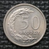 *P[0706] POLSKA 50 groszy 1992 III Rzeczpospolita Orzeł (heraldyka)