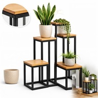 STOJAK KWIETNIK STOJĄCY NA KWIATY ROŚLINY DO DOMU TARASU METALOWY DREWNIANY