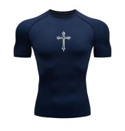 Koszulka kompresyjna z krótkim rękawem męska koszulka fitness bieganie M