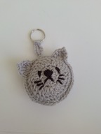 Brelok do kluczy kotek zawieszka rękodzieło