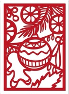 Kartka Bożonarodzeniowa AŻUROWA biało czerwona