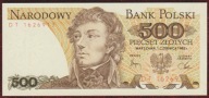 500 zł. 1982 r. ser. DT UNC b. rzadka seria - PIĘKNY !!!