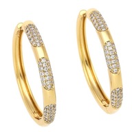 85752 Kolczyki stal chirurgiczna 316L pozłacane 18k koła z cyrkoniami