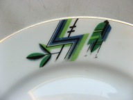 Przedwojenny ĆMIELÓW Talerzyk Deserowy RASOWE Wściekłe ART-DECO artdeco