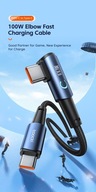 Kabel Toocki USB typ C -USB typ C 2 metry 100W Kątowy Dioda LED