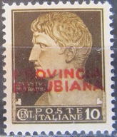 Włochy stary znaczek z nadrukiem Lublana (6/28