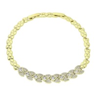 83418 BRANSOLETKA 14K POZŁACANA 19-17 CM 7,5 MM elegancka z cyrkoniami