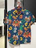 G Koszula Primark hawajska niebieska kwiaty bawełna 100%