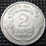 *FRANCJA [0256] *2 Franki 1948*B* Morlon 2 Francs Aluminium