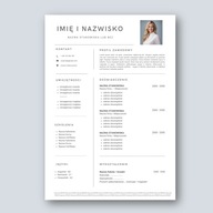 SZABLON WZÓR CV (1 strona) Prosty Klasyczny Biały - MS WORD (docx)