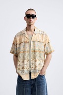 ZARA wiskozowa koszula wzorzysta relaxed fit XL