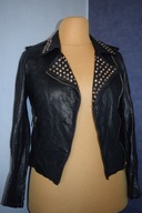 WOMEN KURTKA SKÓRZANA RAMONESKA SKÓRA NATURALNA MIĘKKA Z DZETAMI _38