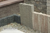 Palisada łupana, cegła, obrzeże Combet 20x11x10 Gra./Brą.