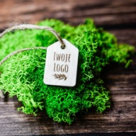 Drewniane METKI zawieszki z TWOIM LOGO napisem 50 szt dla firm HAND MADE