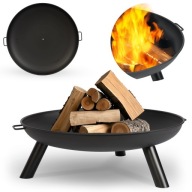 PALENISKO OGRODOWE 80cm Z UCHWYTAMI DUŻE SOLIDNE STALOWE OGNISKO GRILL