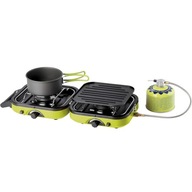 Składana, kompaktowa kuchenka turystyczna podwójna DUAL COMPACT + GRILL