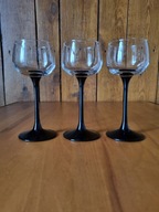 3 kieliszki do likieru * czarna nóżka * KROSNO