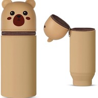 Piórnik silikonowy 2w1 teleskopowy brązowy miś niedźwiedź