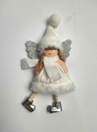 WOW Biały Aniołek Lalka Anioł Zawieszka Dekoracja Świąteczna Ozdoba choinka