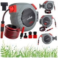 WĄŻ OGRODOWY GUMOWY ZWIJANY AUTOMATYCZNIE 37 M 1/2'' ZE ZWIJARKĄ ZESTAW