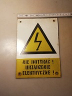 STARA TABLICA EMALIOWANA - NIE DOTYKAĆ 21 cm x 15 cm