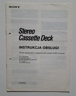 SONY - 1989 - Stereo Cassette Deck TC-RX55 - Polska Instrukcja Obsługi