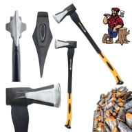 SIEKIERA ROZŁUPUJĄCA DUŻA Z KLINEM DO RĄBANIA DREWNA FIBERGLASS 81CM