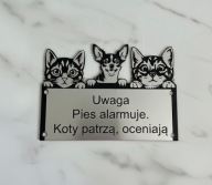 Tabliczka uwaga PIES Chihuahua + KOT duży wybór