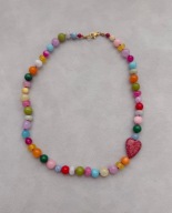 Naszyjnik handmade KOVALI Crazy Knots 4 z kolorowych kamieni i koralików