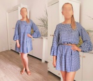 SUKIENKA W KRATECZKĘ OVERSIZE ZARA S 36