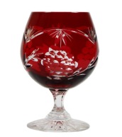 Rubinowe KRYSZTAŁOWE Kieliszki do Koniaku Z.250 ml Szlifowane Polskie