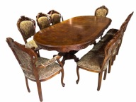 STYLOWY WŁOSKI Rozkładany STÓŁ 10 KRZESEŁ 12 os Zestaw meble stylowe ludwik