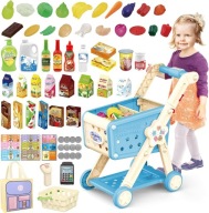WÓZEK SKLEPOWY ZABAWKA SKLEP PRODUKTY ZABAWA PREZENT DUŻY ZESTAW 60x ZAKUPY