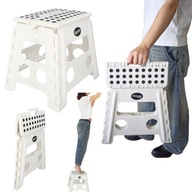 TABORET SKŁADANY STOŁEK PODNÓŻEK ANTYPOŚLIZGOWY BIAŁY EASYFORM 32CM 150KG