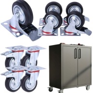 KÓŁKA OBROTOWE 75mm 200kg KOŁA METALOWO GUMOWE ZESTAW JEZDNY WÓZKÓW HAMULEC