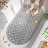 Mata ANTYPOŚLIZGOWA do łazienki wanny pod prysznic, szara, 68 x 38 cm
