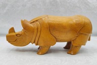 Figurka rzeźba NOSOROŻEC - stara figurka z jednego kawałka drewna