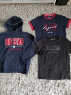 B I G STAR zestaw bluza kangurka t-shirt 3 szt rozm.164 stan idealny