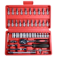 ZESTAW KLUCZY NASADOWYCH BITY TORX GRZECHOTKA WALIZKA NARZĘDZIOWA 46el