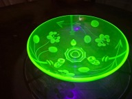 Stare szkło uranowe, duża patera