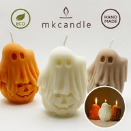 Zestaw 3 świec na HALLOWEEN Duszek Dynia Dekoracja Jesienna