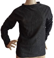 Bluzka elegancka czarna srebrna nitka r. 38