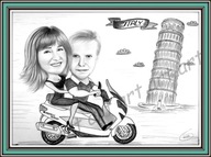 Karykatura na prezent ze zdjęcia na rocznicę ślubu