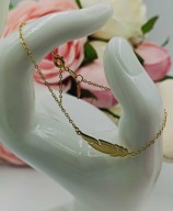 Blueberry damska bransoletka złota stal 316L piórko - delikatna KLASA