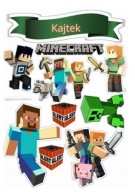 Wydruk CUKROWY na tort MINECRAFT jadalny zestaw POSTACI dekoracja urodziny