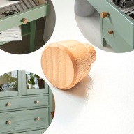 UCHWYT MEBLOWY GAŁKA DREWNIANA DĄB GRZYBEK LITE DREWNO 29MM IKEA HEMNES
