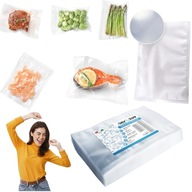 FOLIA WORECZKI PRÓŻNIOWE DO ZGRZEWARKI MOLETOWANE 20X25CM WYTRZYMAŁE 50 SZT