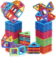 KLOCKI MAGNETYCZNE MONTESSORI 40 EL ZESTAW EDUKACYJNY PREZENT DZIECI ZABAWA