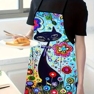 Fartuch kuchenny fartuszek koty uroczy kolorowy anime prezent POLIESTER