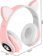 SŁUCHAWKI BEZPRZEWODOWE NAUSZNE Z USZAMI DLA DZIECI KOCIE USZY BLUETOOTH
